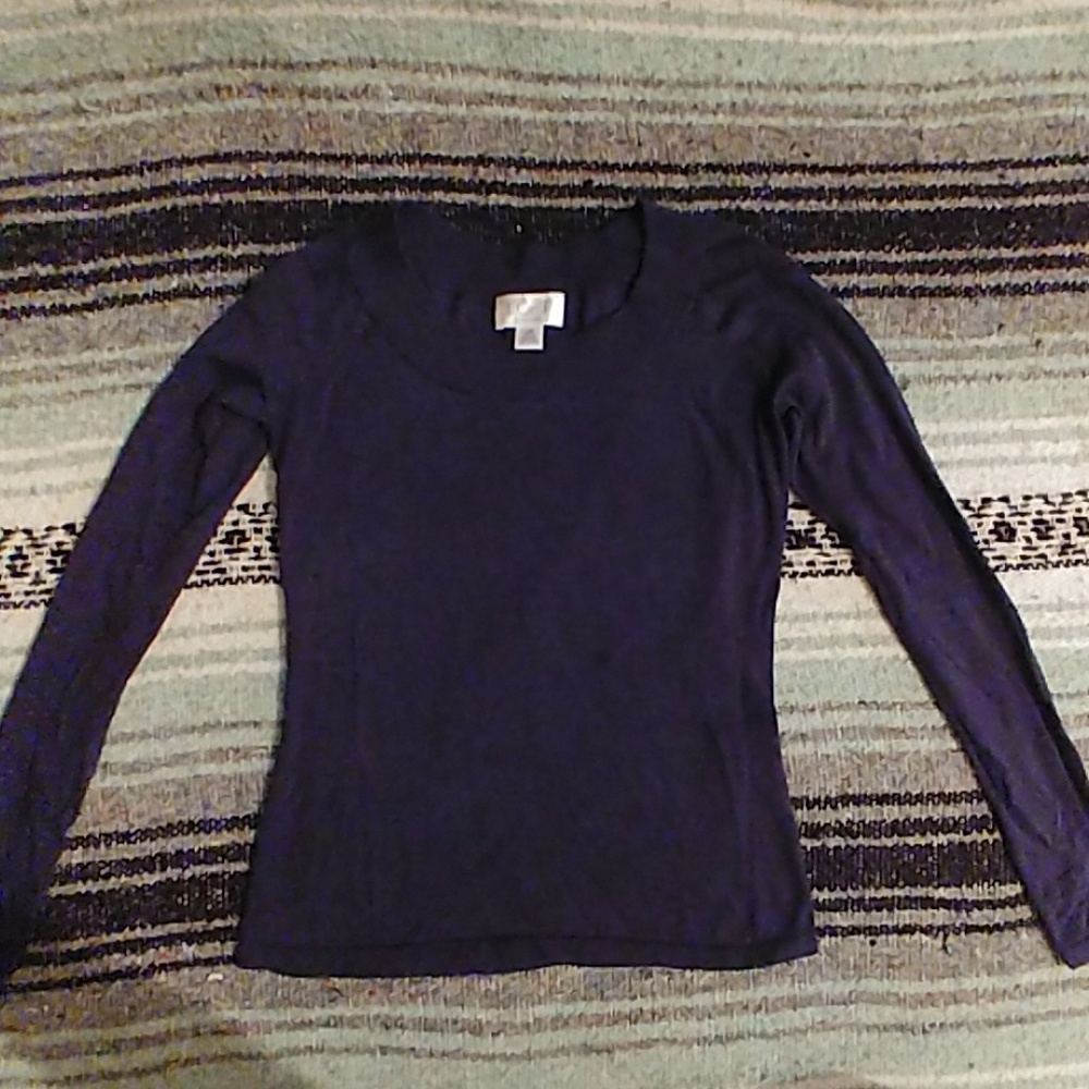 Ann Taylor Loft stretchy blue shirt